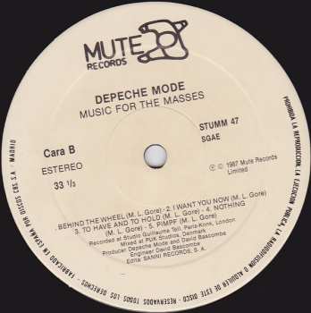 LP Depeche Mode: Music For The Masses 543159