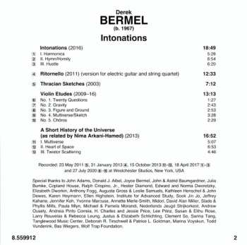 CD Derek Bermel: Intonations 498680