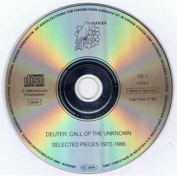 2CD Deuter: Call Of The Unknown - Selected Pieces 1972-1986 151568