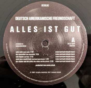 LP Deutsch Amerikanische Freundschaft: Alles Ist Gut 177809