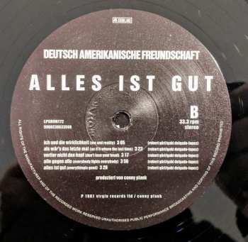 LP Deutsch Amerikanische Freundschaft: Alles Ist Gut 177809