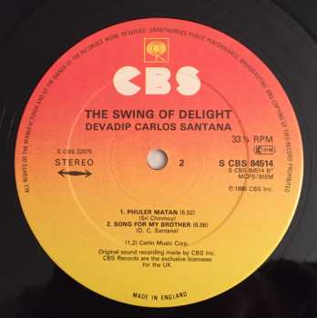 2LP Carlos Santana: The Swing Of Delight 430915