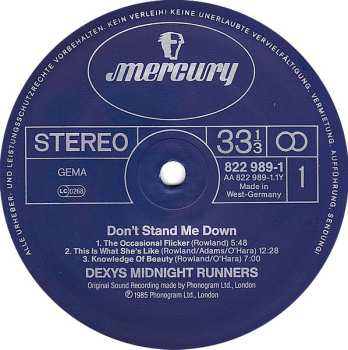 LP Dexys Midnight Runners: Don't Stand Me Down