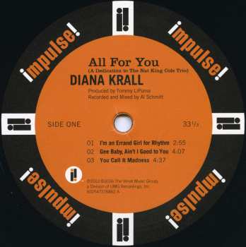 2LP Diana Krall: All For You (A Dedication To The Nat King Cole Trio) 1617