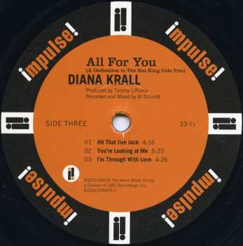 2LP Diana Krall: All For You (A Dedication To The Nat King Cole Trio) 1617
