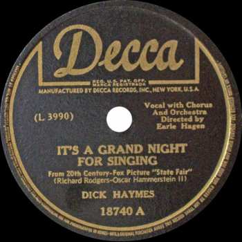 Album Dick Haymes: It's A Grand Night For Singing / All I Owe Ioway