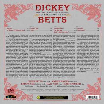 2LP Dickey Betts: Live From the Lone Star Roadhouse New York, NY January 11, 1988 LTD | CLR 128364