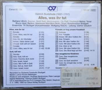 CD Dieterich Buxtehude: Alles, Was Ihr Tut. Kantaten 313902