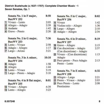 CD Dieterich Buxtehude: Complete Chamber Music Vol. 1 : Seven Sonatas, Op. 1 286750