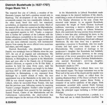CD Dieterich Buxtehude: Dietrich Buxtehude Organ Music Vol.1 247239