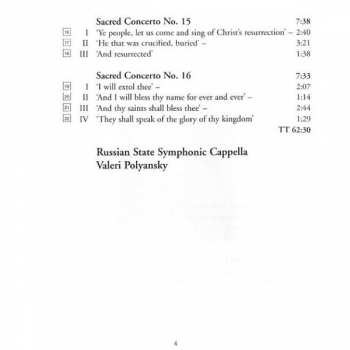 CD Dimitrij Bortniansky: Sacred Concertos, Volume Two 286854
