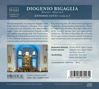 CD Diogenio Bigaglia: Miserere; Missa In F 401875