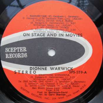 LP Dionne Warwick: On Stage And In The Movies 437162