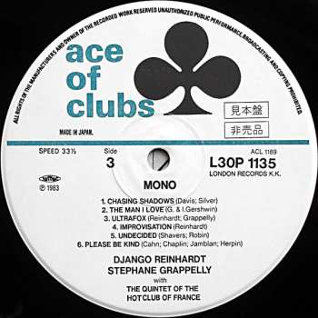 2LP Django Reinhardt: Django Reinhardt & Stephane Grappelly With The Quintet Of The Hot Club Of France ／ Parisian Swing 453716