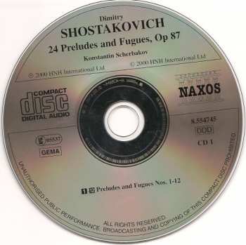 2CD Dmitri Shostakovich: 24 Preludes And Fugues, Op 87 188544