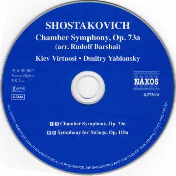 CD Dmitri Shostakovich: Chamber Symphony, Op. 73a 288793