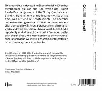 CD Dmitri Shostakovich: Chamber Symphony Op. 73a & Op. 83a (Arr. Barshai) 304654