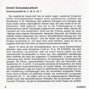 CD Dmitri Shostakovich: String Quartets (Complete) Volume 1 Nos. 4, 6 And 7