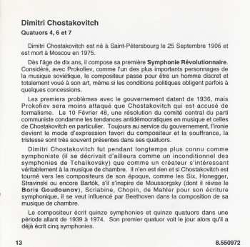 CD Dmitri Shostakovich: String Quartets (Complete) Volume 1 Nos. 4, 6 And 7
