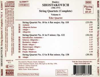CD Dmitri Shostakovich: String Quartets (Complete) Volume 6 Nos. 10, 11 And 13 328973