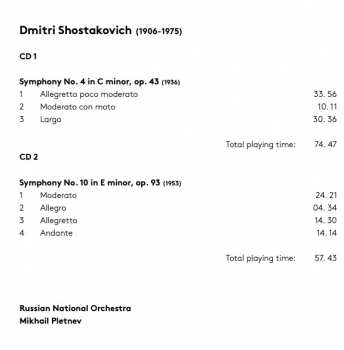 2SACD Dmitri Shostakovich: Symphonies Nos. 4 & 10 116716