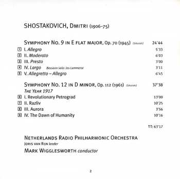 SACD Dmitri Shostakovich: Symphonies Nos. 9 & 12 330733