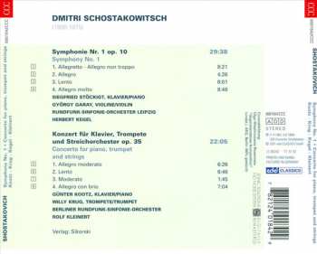 CD Dmitri Shostakovich: Symphony No. 1; Concerto For Piano, Trumpet And Strings 188575