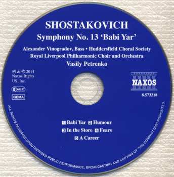 CD Dmitri Shostakovich: Symphony No. 13 'Babi Yar' 187976