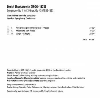 SACD Dmitri Shostakovich: Symphony No 4 326037