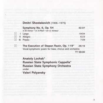 CD Dmitri Shostakovich: Symphony No. 6 · The Execution Of Stepan Razin 339874