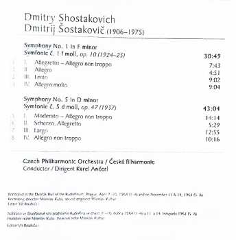CD Dmitri Shostakovich: Symphony Nos. 1 & 5 14380