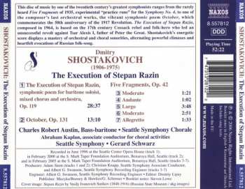 CD Dmitri Shostakovich: The Execution Of Stepan Razin • October • Five Fragments