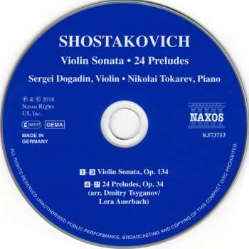 CD Dmitri Shostakovich: Violin Sonata; 24 Preludes 318359