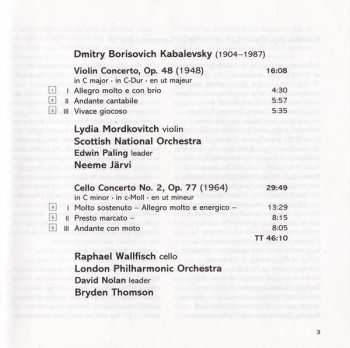 CD Dmitry Kabalevsky: Violin Concerto & Cello Concerto No. 2 292388