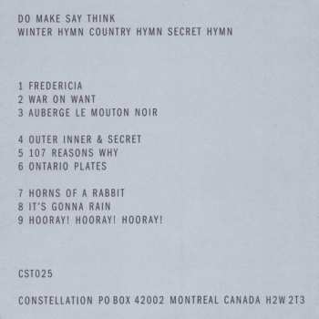 CD Do Make Say Think: Winter Hymn Country Hymn Secret Hymn DIGI 525820
