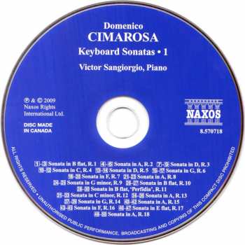 CD Domenico Cimarosa: Keyboard Sonatas • 1 305007