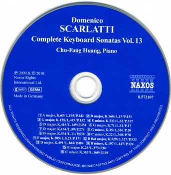 CD Domenico Scarlatti: Complete Keyboard Sonatas Vol. 13 310666