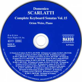 CD Domenico Scarlatti: Complete Keyboard Sonatas Vol. 15 321118
