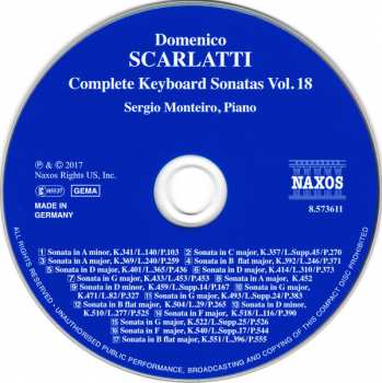 CD Domenico Scarlatti: Complete Keyboard Sonatas Vol. 18 245907