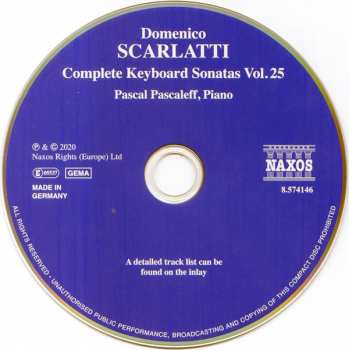 CD Domenico Scarlatti: Complete Keyboard Sonatas Vol. 25 193377