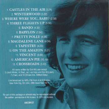 CD Don McLean: Live In New York 1971 466726