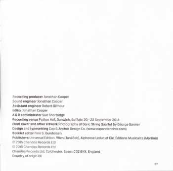 CD Doric String Quartet: Janáček String Quartet Nos 1 & 2; Martinu String Quartet No. 3