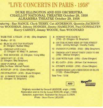 CD Duke Ellington And His Orchestra: Live Concerts in Paris - 1958 447022
