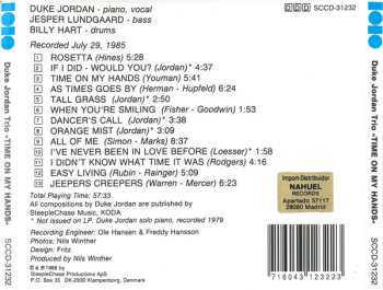 CD Duke Jordan Trio: Time On My Hands