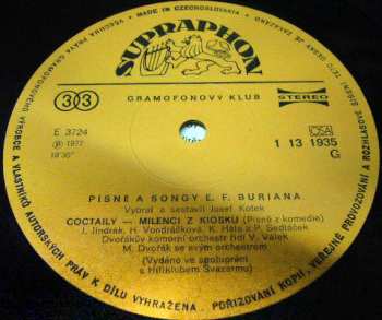 LP E. F. Burian: Písničky A Songy 42929