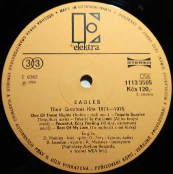 LP Eagles: Their Greatest Hits 1971-1975 42460
