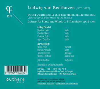 CD Edding Quartet: String Quartet No. 13, Op. 130; Grosse Fugue, Op. 133; Quintet For Piano And Winds, Op. 16 286945