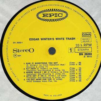 LP Edgar Winter's White Trash: Edgar Winter's White Trash 432466