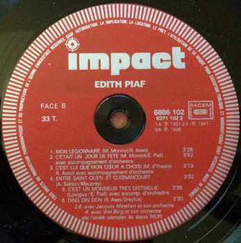 LP Edith Piaf: Edith Piaf 412230