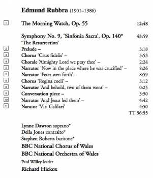 CD Edmund Rubbra: Symphony No. 9 "Sinfonia Sacra"; The Morning Watch 307858